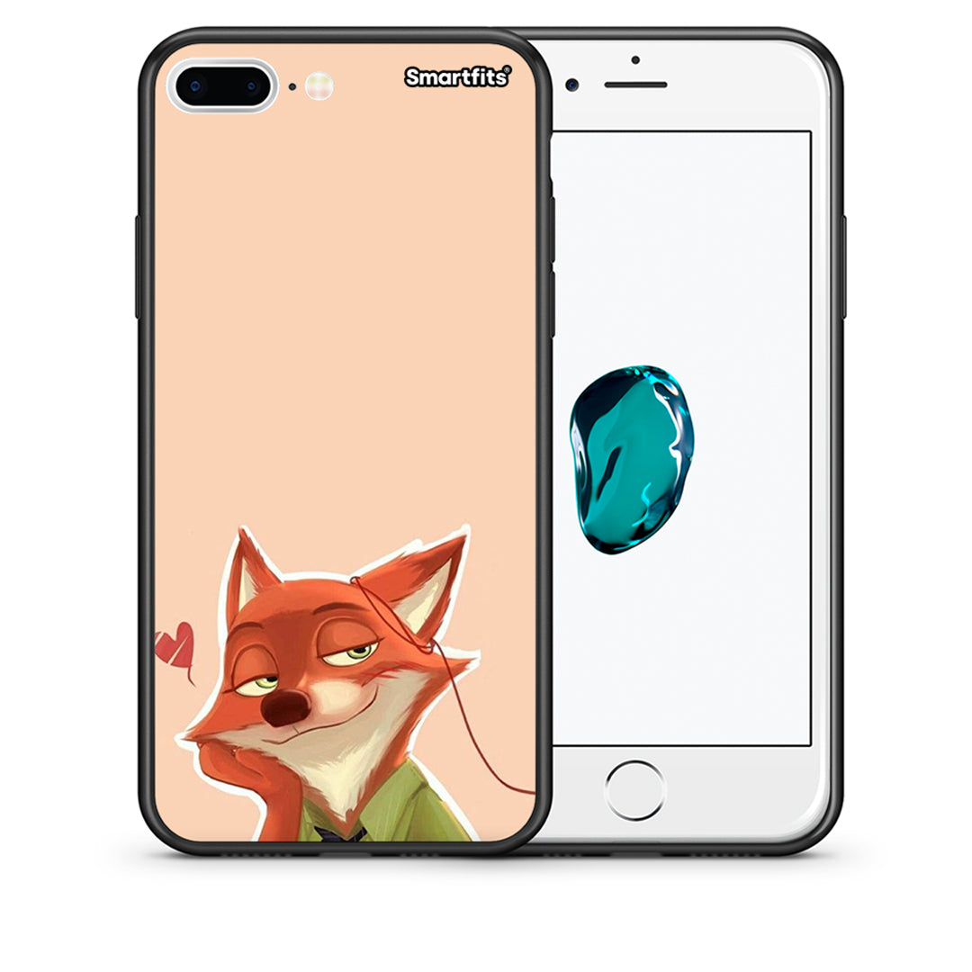 Θήκη iPhone 7 Plus/8 Plus Nick Wilde And Judy Hopps Love 1 από τη Smartfits με σχέδιο στο πίσω μέρος και μαύρο περίβλημα | iPhone 7 Plus/8 Plus Nick Wilde And Judy Hopps Love 1 case with colorful back and black bezels
