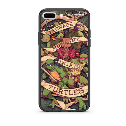 iPhone 7 Plus/8 Plus Ninja Turtles θήκη από τη Smartfits με σχέδιο στο πίσω μέρος και μαύρο περίβλημα | Smartphone case with colorful back and black bezels by Smartfits