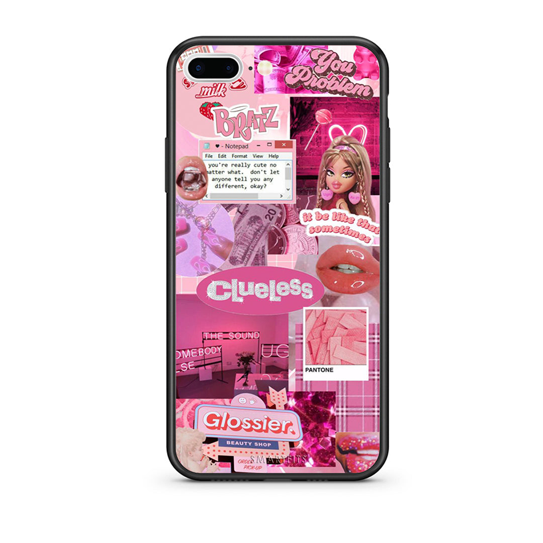 iPhone 7 Plus / 8 Plus Pink Love Θήκη Αγίου Βαλεντίνου από τη Smartfits με σχέδιο στο πίσω μέρος και μαύρο περίβλημα | Smartphone case with colorful back and black bezels by Smartfits