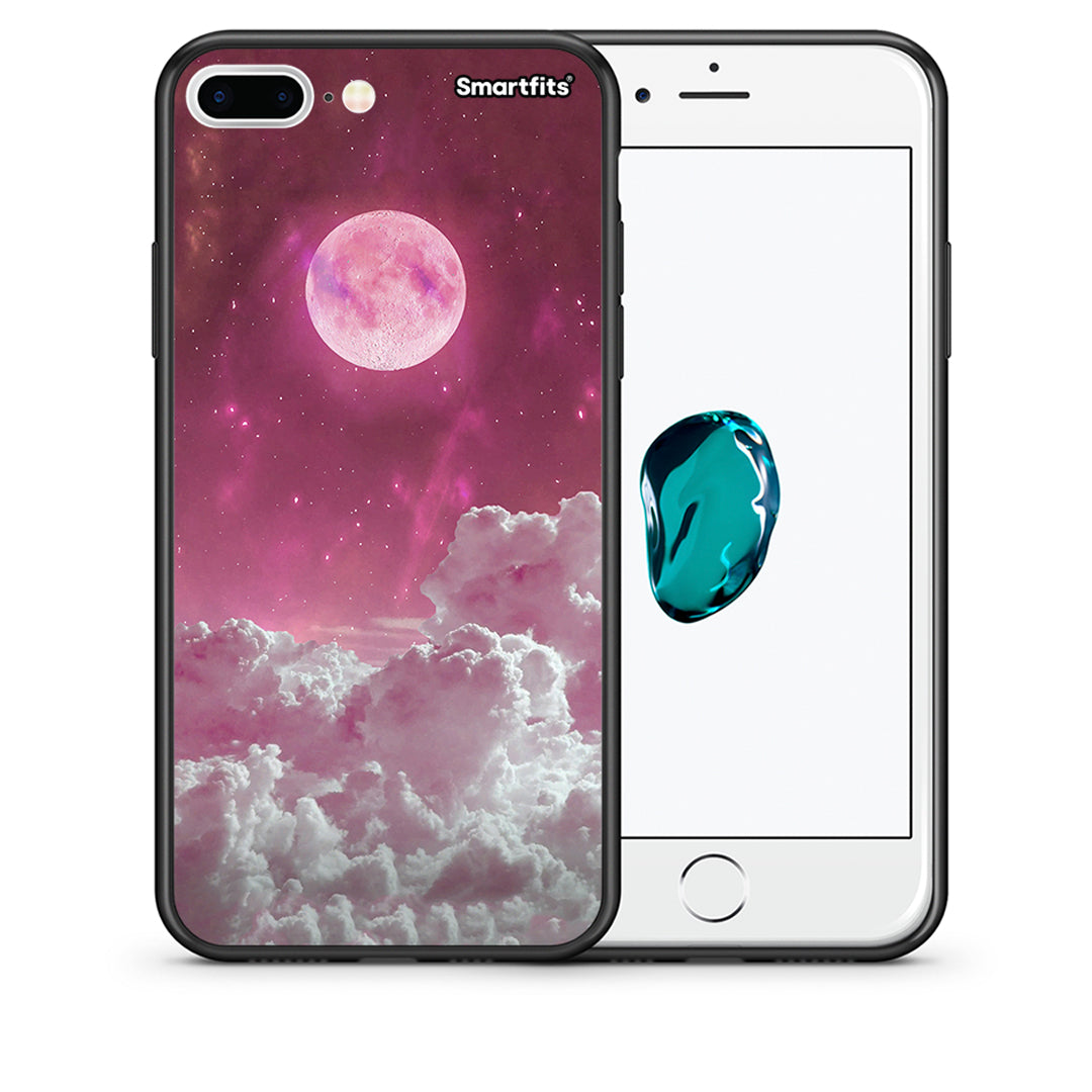 Θήκη iPhone 7 Plus / 8 Plus Pink Moon από τη Smartfits με σχέδιο στο πίσω μέρος και μαύρο περίβλημα | iPhone 7 Plus / 8 Plus Pink Moon case with colorful back and black bezels