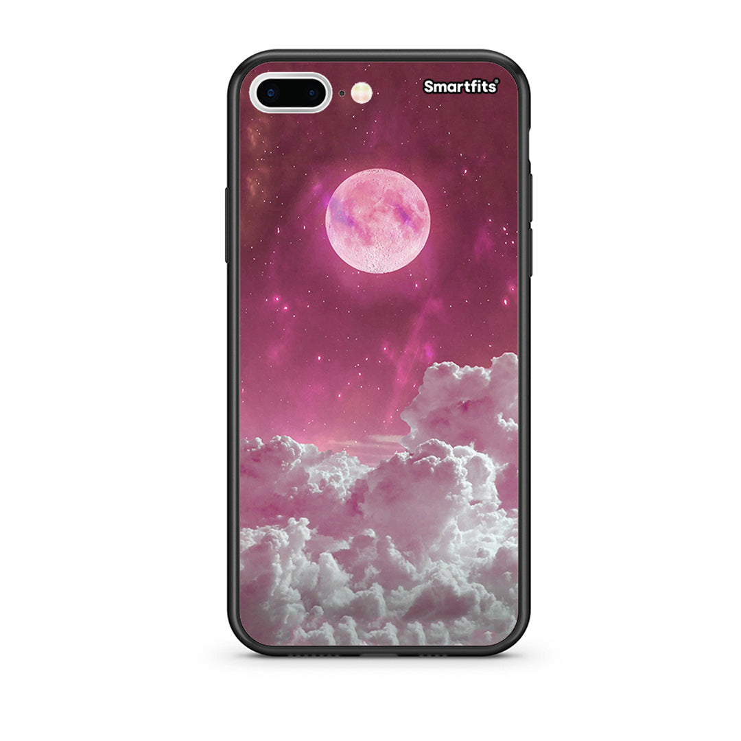 iPhone 7 Plus / 8 Plus Pink Moon Θήκη από τη Smartfits με σχέδιο στο πίσω μέρος και μαύρο περίβλημα | Smartphone case with colorful back and black bezels by Smartfits
