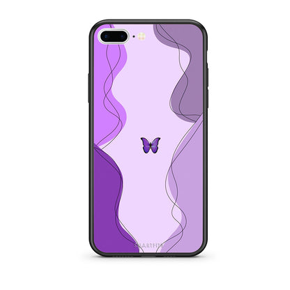 iPhone 7 Plus / 8 Plus Purple Mariposa Θήκη Αγίου Βαλεντίνου από τη Smartfits με σχέδιο στο πίσω μέρος και μαύρο περίβλημα | Smartphone case with colorful back and black bezels by Smartfits