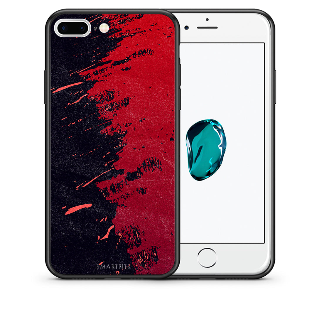 Θήκη Αγίου Βαλεντίνου iPhone 7 Plus / 8 Plus Red Paint από τη Smartfits με σχέδιο στο πίσω μέρος και μαύρο περίβλημα | iPhone 7 Plus / 8 Plus Red Paint case with colorful back and black bezels