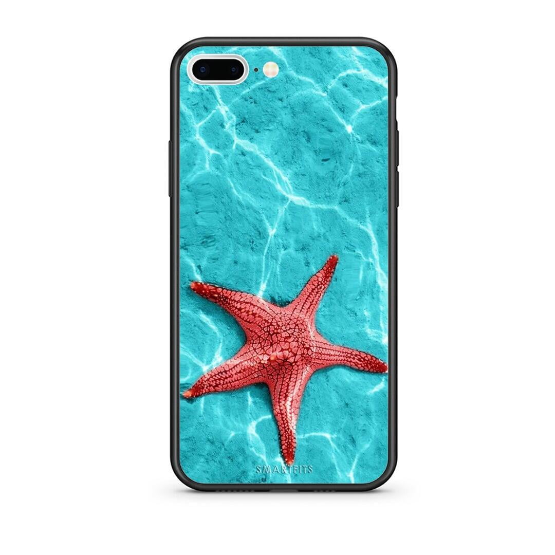 iPhone 7 Plus / 8 Plus Red Starfish Θήκη από τη Smartfits με σχέδιο στο πίσω μέρος και μαύρο περίβλημα | Smartphone case with colorful back and black bezels by Smartfits