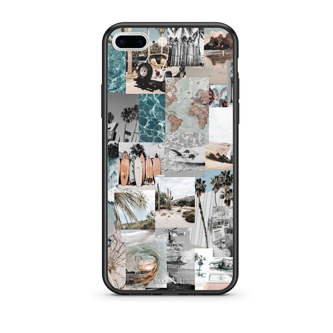 iPhone 7 Plus / 8 Plus Retro Beach Life Θήκη από τη Smartfits με σχέδιο στο πίσω μέρος και μαύρο περίβλημα | Smartphone case with colorful back and black bezels by Smartfits