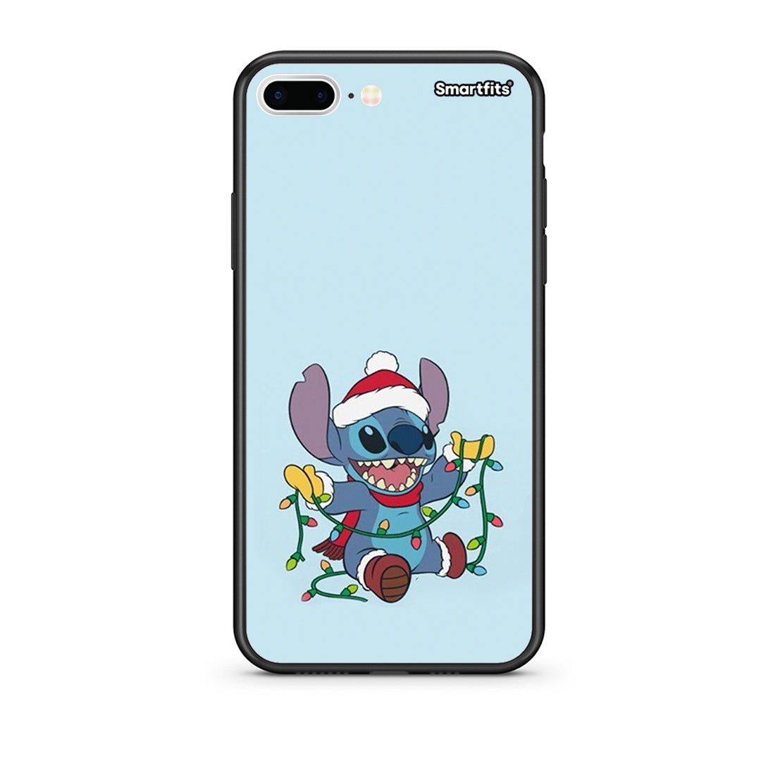 iPhone 7 Plus/8 Plus Santa Stich θήκη από τη Smartfits με σχέδιο στο πίσω μέρος και μαύρο περίβλημα | Smartphone case with colorful back and black bezels by Smartfits