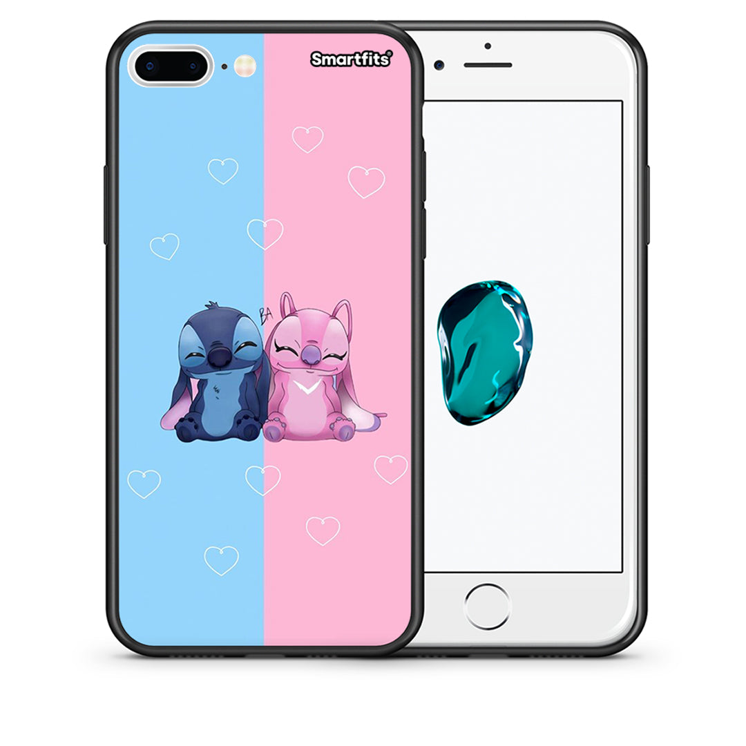 Θήκη iPhone 7 Plus/8 Plus Stitch And Angel από τη Smartfits με σχέδιο στο πίσω μέρος και μαύρο περίβλημα | iPhone 7 Plus/8 Plus Stitch And Angel case with colorful back and black bezels