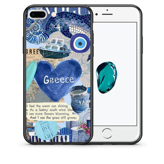 Θήκη iPhone 7 Plus / 8 Plus Summer In Greece από τη Smartfits με σχέδιο στο πίσω μέρος και μαύρο περίβλημα | iPhone 7 Plus / 8 Plus Summer In Greece case with colorful back and black bezels