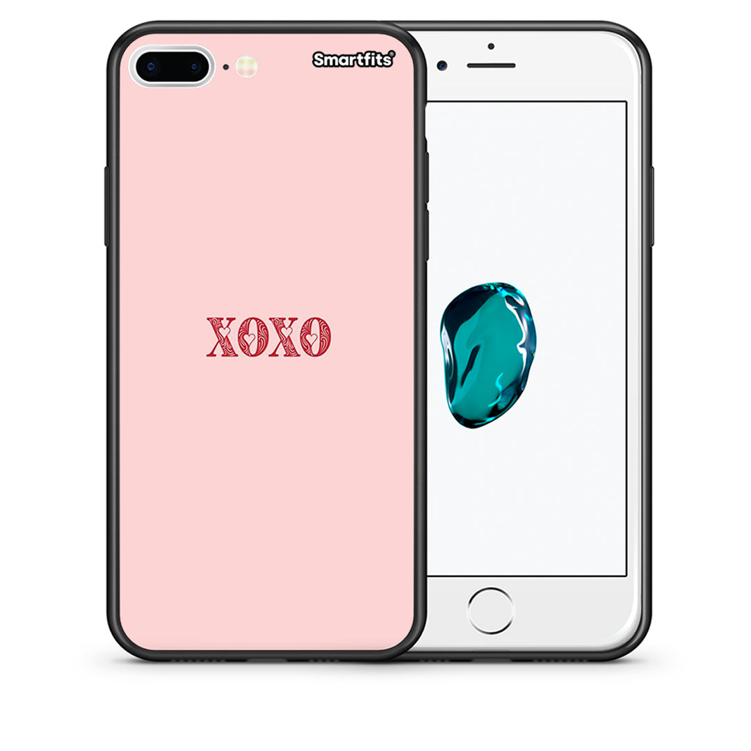 Θήκη iPhone 7 Plus/8 Plus XOXO Love από τη Smartfits με σχέδιο στο πίσω μέρος και μαύρο περίβλημα | iPhone 7 Plus/8 Plus XOXO Love case with colorful back and black bezels