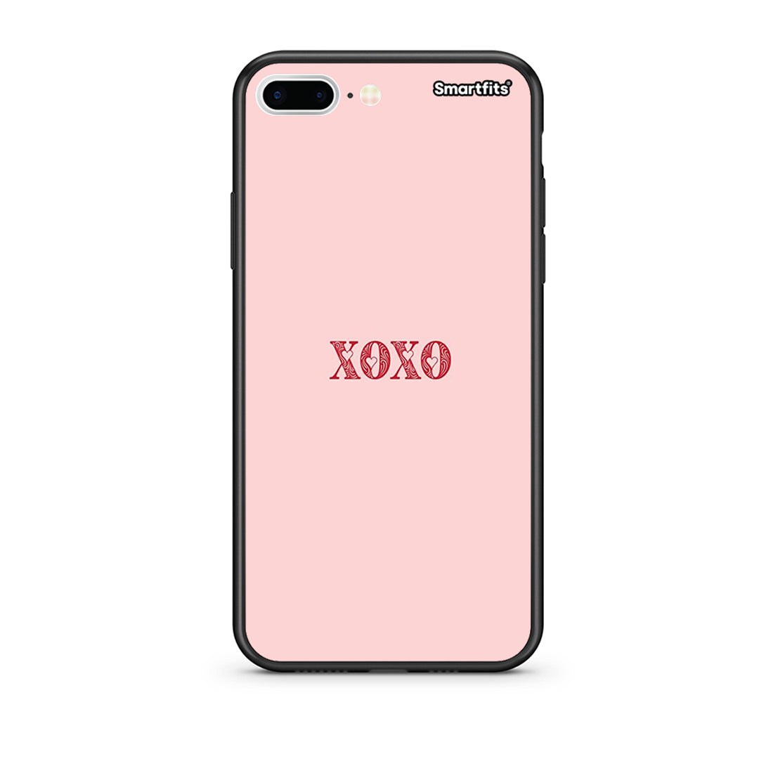 iPhone 7 Plus/8 Plus XOXO Love θήκη από τη Smartfits με σχέδιο στο πίσω μέρος και μαύρο περίβλημα | Smartphone case with colorful back and black bezels by Smartfits
