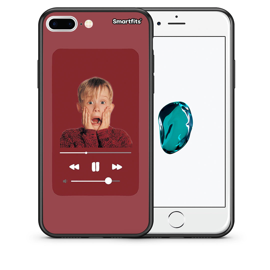 Θήκη iPhone 7 Plus/8 Plus Xmas Alone Music από τη Smartfits με σχέδιο στο πίσω μέρος και μαύρο περίβλημα | iPhone 7 Plus/8 Plus Xmas Alone Music case with colorful back and black bezels