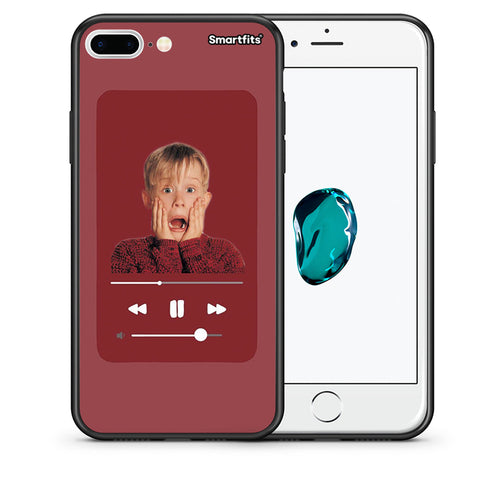 Θήκη iPhone 7 Plus/8 Plus Xmas Alone Music από τη Smartfits με σχέδιο στο πίσω μέρος και μαύρο περίβλημα | iPhone 7 Plus/8 Plus Xmas Alone Music case with colorful back and black bezels