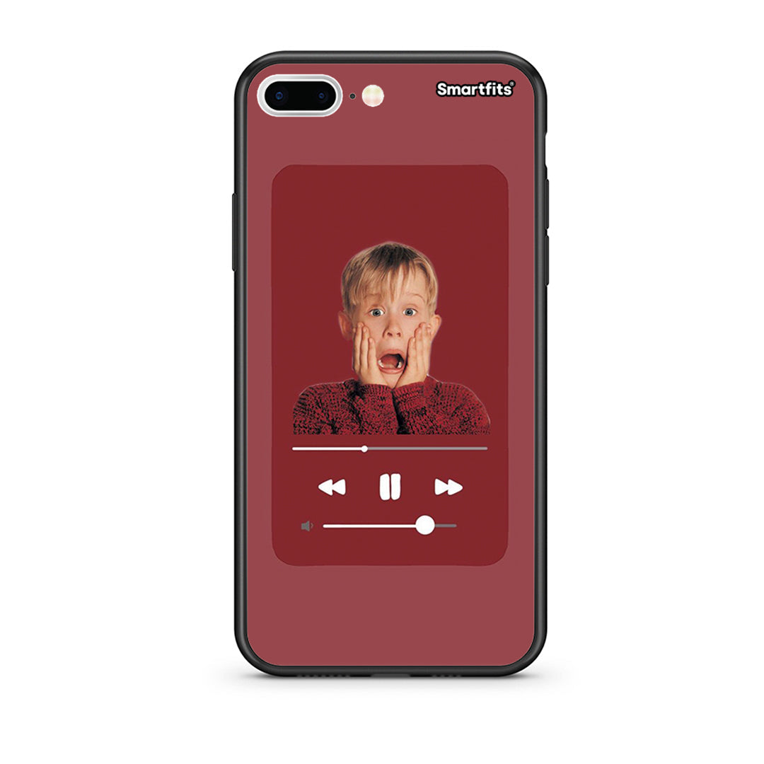iPhone 7 Plus/8 Plus Xmas Alone Music θήκη από τη Smartfits με σχέδιο στο πίσω μέρος και μαύρο περίβλημα | Smartphone case with colorful back and black bezels by Smartfits