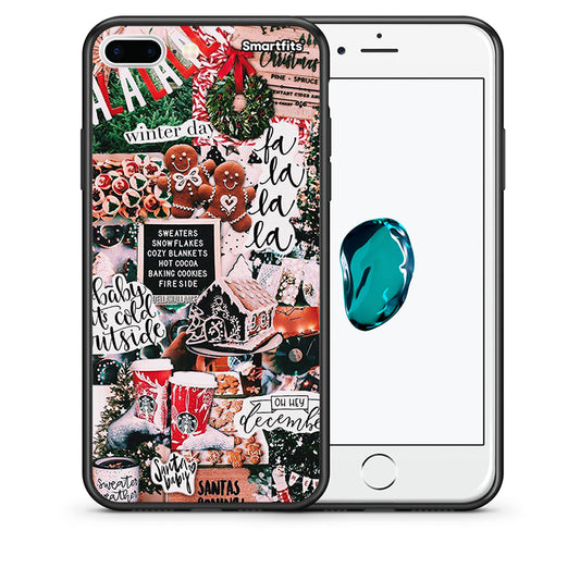 Θήκη iPhone 7 Plus/8 Plus Xmas Habbits από τη Smartfits με σχέδιο στο πίσω μέρος και μαύρο περίβλημα | iPhone 7 Plus/8 Plus Xmas Habbits case with colorful back and black bezels