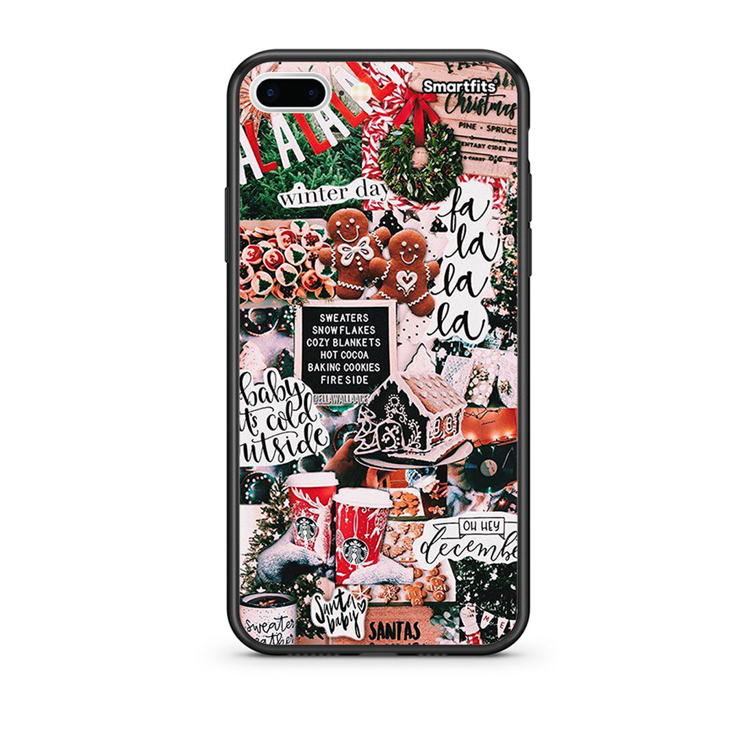 iPhone 7 Plus/8 Plus Xmas Habbits θήκη από τη Smartfits με σχέδιο στο πίσω μέρος και μαύρο περίβλημα | Smartphone case with colorful back and black bezels by Smartfits
