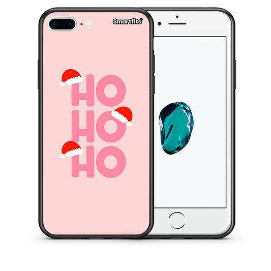 Θήκη iPhone 7 Plus/8 Plus Xmas Ho Ho Ho από τη Smartfits με σχέδιο στο πίσω μέρος και μαύρο περίβλημα | iPhone 7 Plus/8 Plus Xmas Ho Ho Ho case with colorful back and black bezels