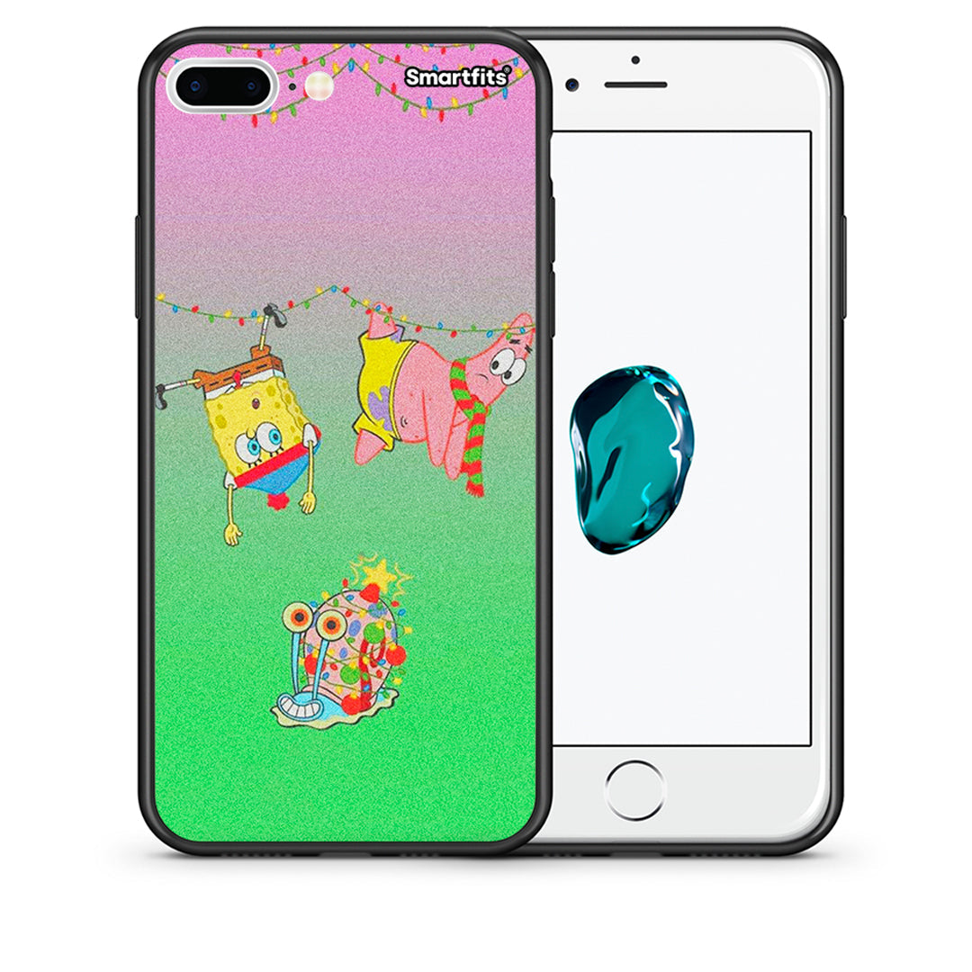 Θήκη iPhone 7 Plus/8 Plus Xmas Lights από τη Smartfits με σχέδιο στο πίσω μέρος και μαύρο περίβλημα | iPhone 7 Plus/8 Plus Xmas Lights case with colorful back and black bezels