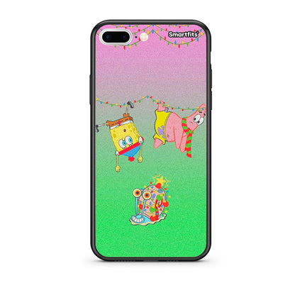 iPhone 7 Plus/8 Plus Xmas Lights θήκη από τη Smartfits με σχέδιο στο πίσω μέρος και μαύρο περίβλημα | Smartphone case with colorful back and black bezels by Smartfits