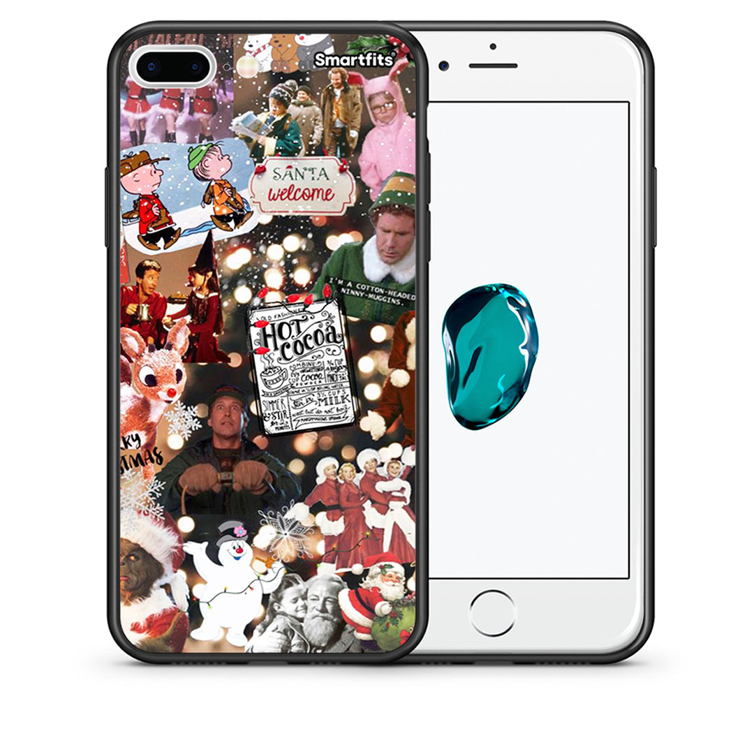 Θήκη iPhone 7 Plus/8 Plus Xmas Movies από τη Smartfits με σχέδιο στο πίσω μέρος και μαύρο περίβλημα | iPhone 7 Plus/8 Plus Xmas Movies case with colorful back and black bezels