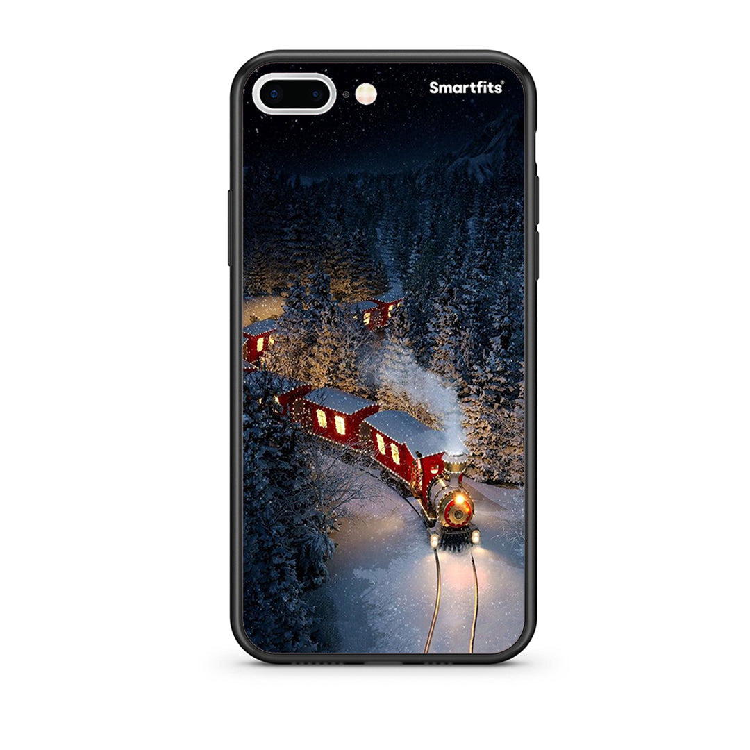 iPhone 7 Plus/8 Plus Xmas Train θήκη από τη Smartfits με σχέδιο στο πίσω μέρος και μαύρο περίβλημα | Smartphone case with colorful back and black bezels by Smartfits
