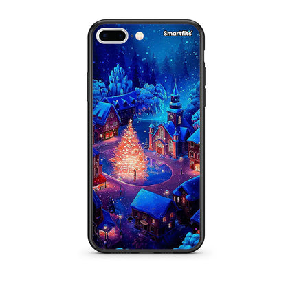 iPhone 7 Plus/8 Plus Xmas Village θήκη από τη Smartfits με σχέδιο στο πίσω μέρος και μαύρο περίβλημα | Smartphone case with colorful back and black bezels by Smartfits