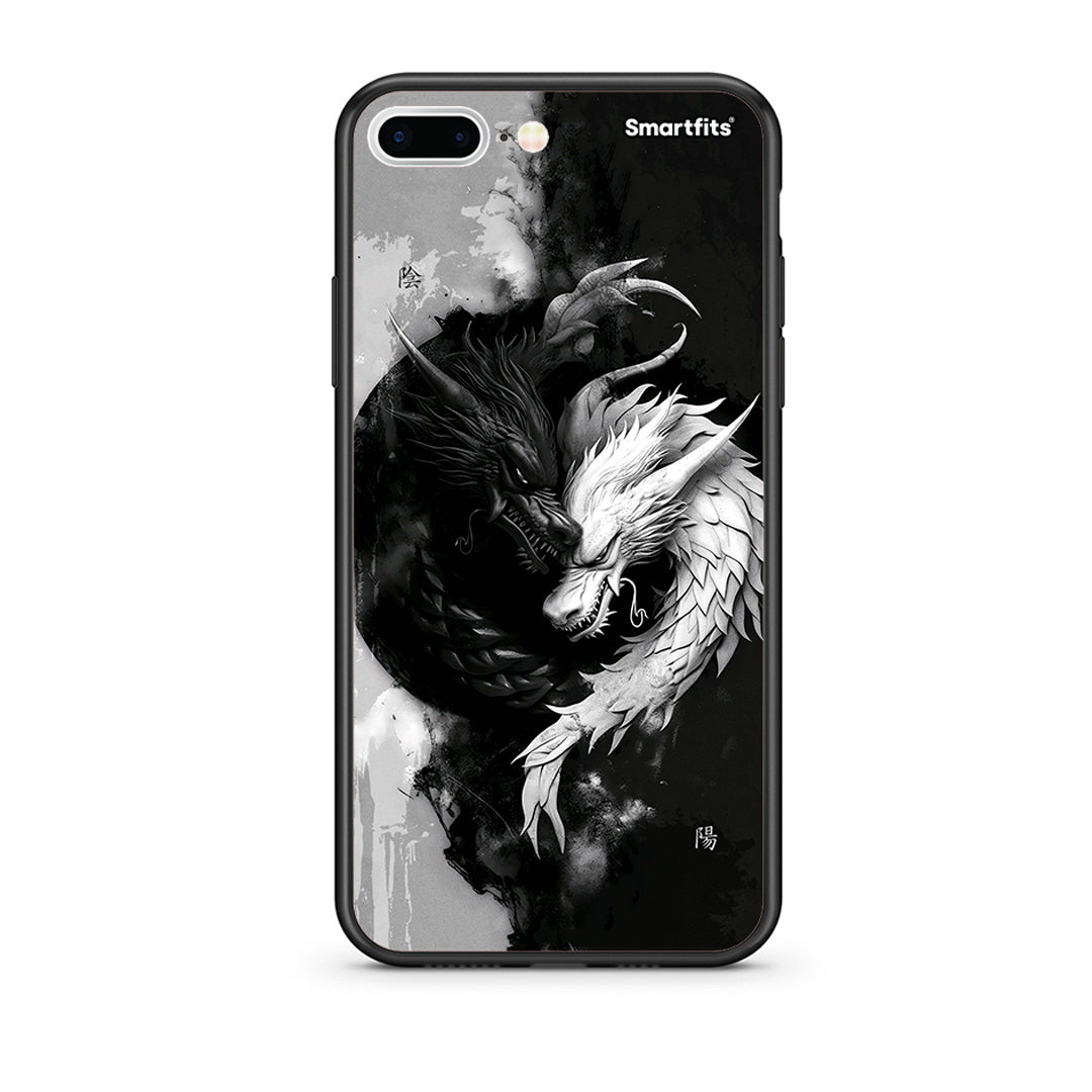iPhone 7 Plus / 8 Plus Yin Yang Θήκη από τη Smartfits με σχέδιο στο πίσω μέρος και μαύρο περίβλημα | Smartphone case with colorful back and black bezels by Smartfits