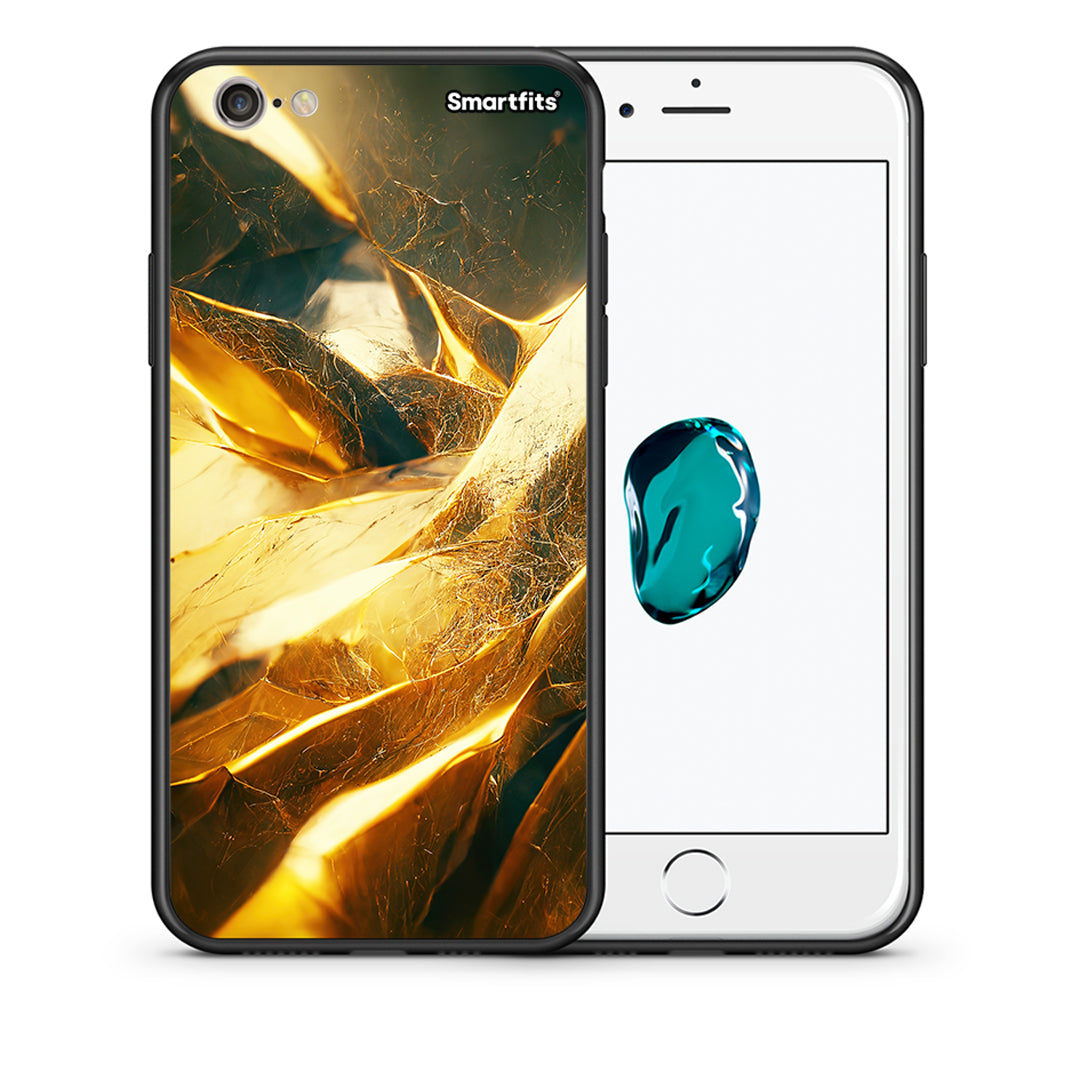 Θήκη iPhone 6/6s Real Gold από τη Smartfits με σχέδιο στο πίσω μέρος και μαύρο περίβλημα | iPhone 6/6s Real Gold case with colorful back and black bezels