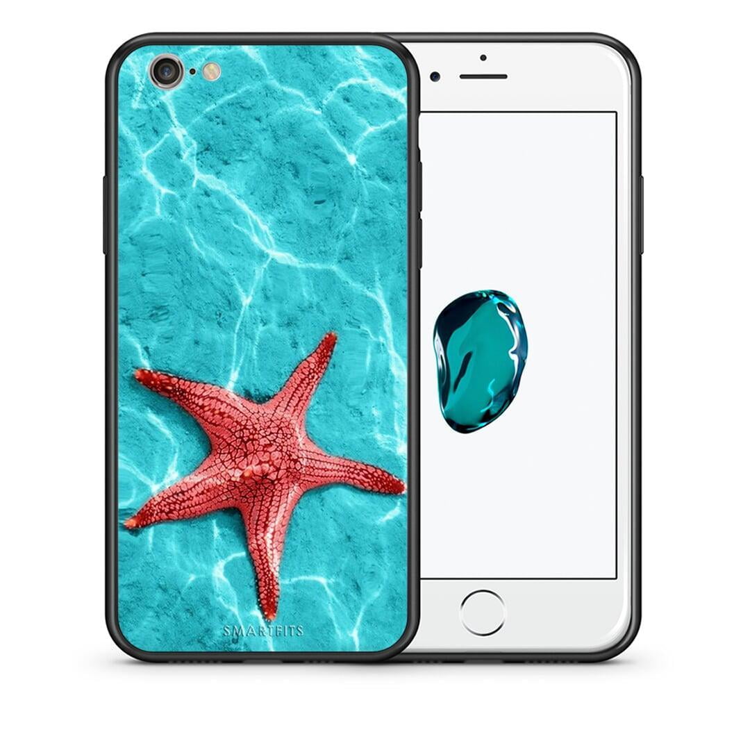Θήκη iPhone 6 Plus / 6s Plus Red Starfish από τη Smartfits με σχέδιο στο πίσω μέρος και μαύρο περίβλημα | iPhone 6 Plus / 6s Plus Red Starfish case with colorful back and black bezels