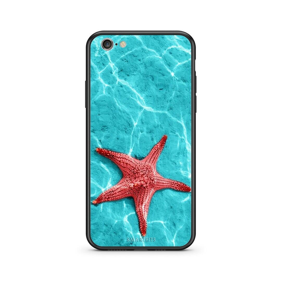 iphone 6 6s Red Starfish Θήκη από τη Smartfits με σχέδιο στο πίσω μέρος και μαύρο περίβλημα | Smartphone case with colorful back and black bezels by Smartfits
