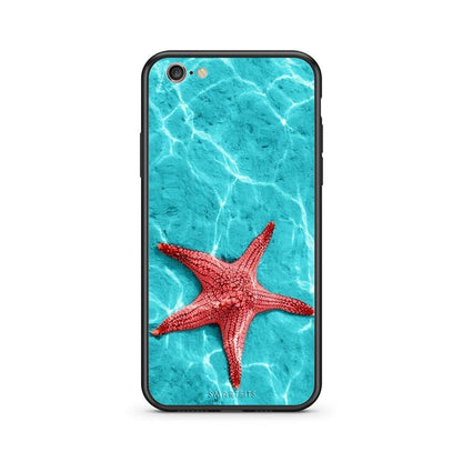 iphone 6 6s Red Starfish Θήκη από τη Smartfits με σχέδιο στο πίσω μέρος και μαύρο περίβλημα | Smartphone case with colorful back and black bezels by Smartfits