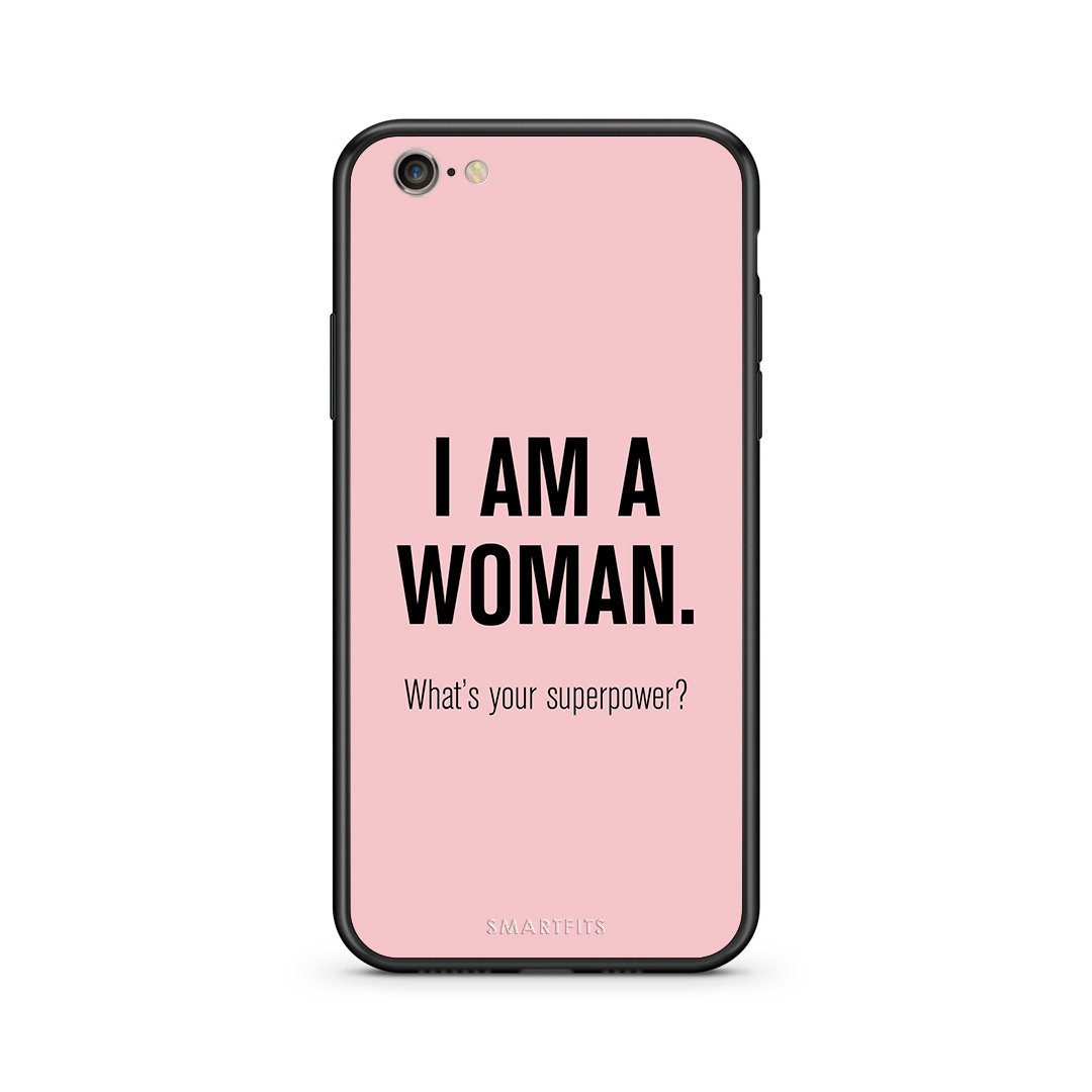 iphone 6 6s Superpower Woman θήκη από τη Smartfits με σχέδιο στο πίσω μέρος και μαύρο περίβλημα | Smartphone case with colorful back and black bezels by Smartfits