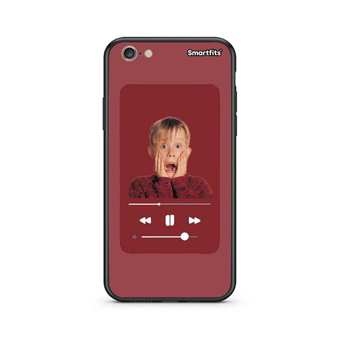 iPhone 7/8 Xmas Alone Music θήκη από τη Smartfits με σχέδιο στο πίσω μέρος και μαύρο περίβλημα | Smartphone case with colorful back and black bezels by Smartfits