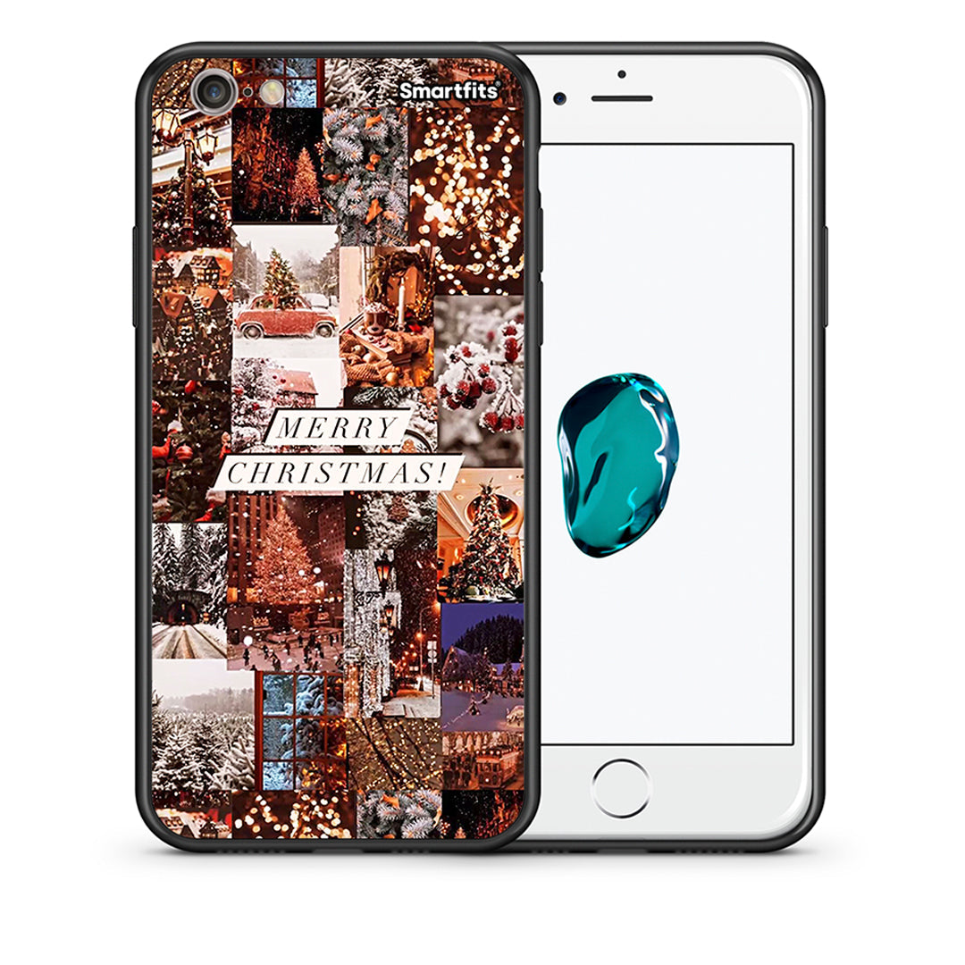 Θήκη iPhone 6/6s Xmas Collage από τη Smartfits με σχέδιο στο πίσω μέρος και μαύρο περίβλημα | iPhone 6/6s Xmas Collage case with colorful back and black bezels