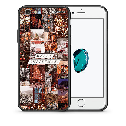 Θήκη iPhone 6 Plus/6s Plus Xmas Collage από τη Smartfits με σχέδιο στο πίσω μέρος και μαύρο περίβλημα | iPhone 6 Plus/6s Plus Xmas Collage case with colorful back and black bezels