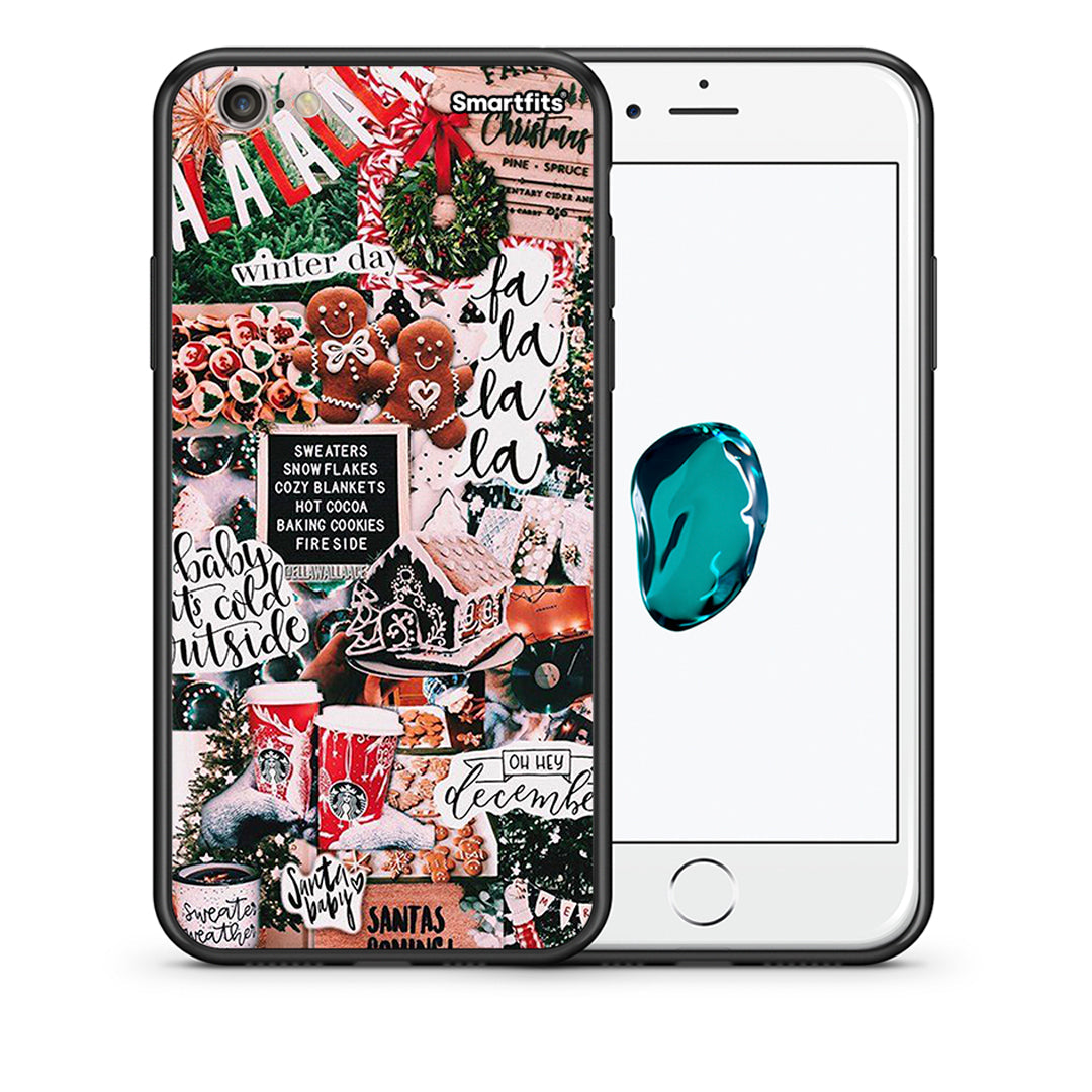 Θήκη iPhone 6/6s Xmas Habbits από τη Smartfits με σχέδιο στο πίσω μέρος και μαύρο περίβλημα | iPhone 6/6s Xmas Habbits case with colorful back and black bezels