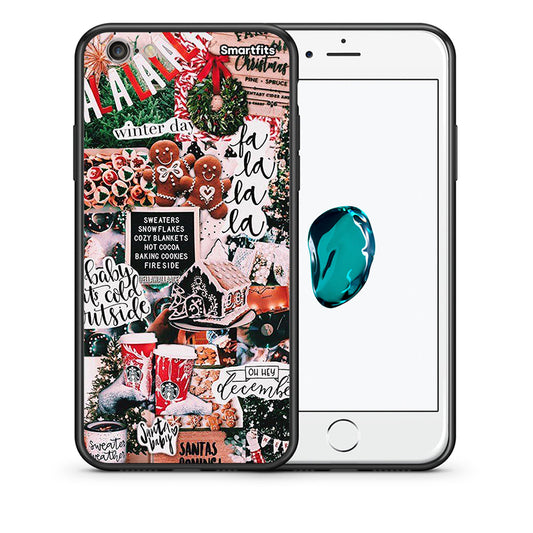 Θήκη iPhone 7/8/SE 2020 Xmas Habbits από τη Smartfits με σχέδιο στο πίσω μέρος και μαύρο περίβλημα | iPhone 7/8/SE 2020 Xmas Habbits case with colorful back and black bezels