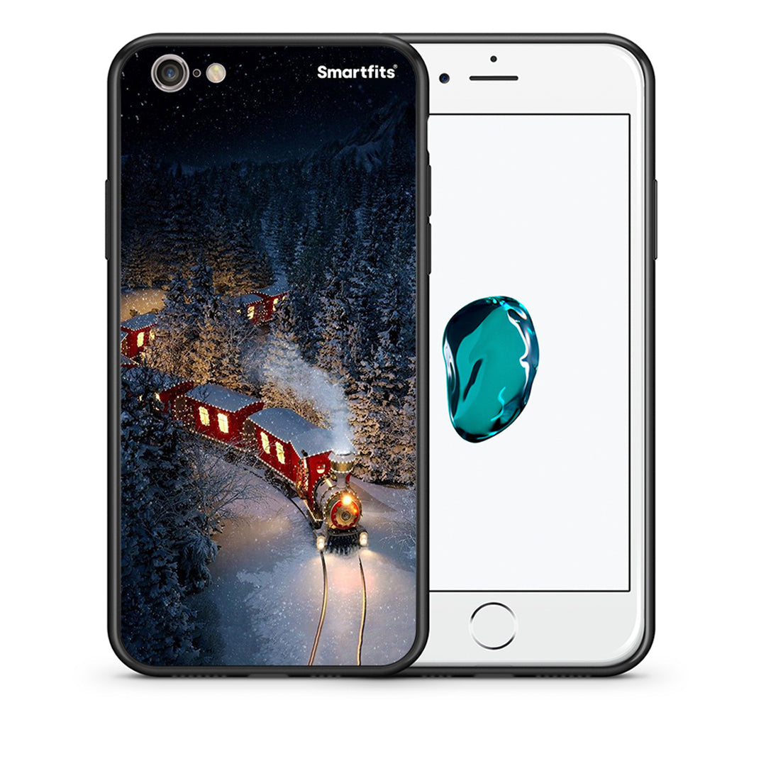 Θήκη iPhone 6/6s Xmas Train από τη Smartfits με σχέδιο στο πίσω μέρος και μαύρο περίβλημα | iPhone 6/6s Xmas Train case with colorful back and black bezels