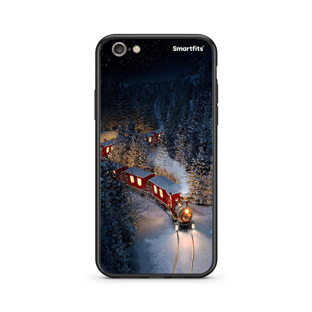 iphone 6 6s Xmas Train θήκη από τη Smartfits με σχέδιο στο πίσω μέρος και μαύρο περίβλημα | Smartphone case with colorful back and black bezels by Smartfits