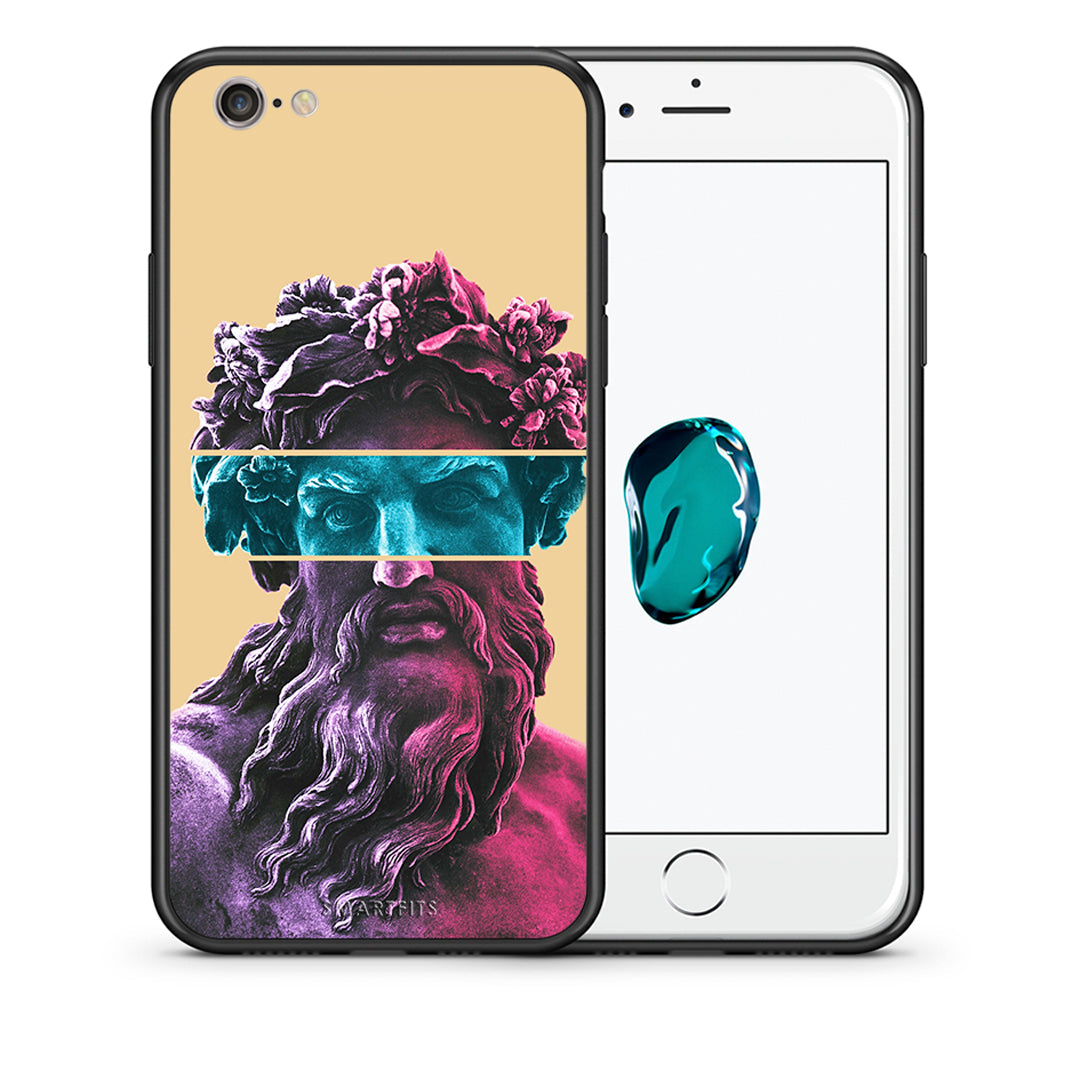 Θήκη Αγίου Βαλεντίνου iPhone 6 / 6s Zeus Art από τη Smartfits με σχέδιο στο πίσω μέρος και μαύρο περίβλημα | iPhone 6 / 6s Zeus Art case with colorful back and black bezels