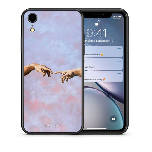 Θήκη iPhone XR Adam Hand από τη Smartfits με σχέδιο στο πίσω μέρος και μαύρο περίβλημα | iPhone XR Adam Hand case with colorful back and black bezels