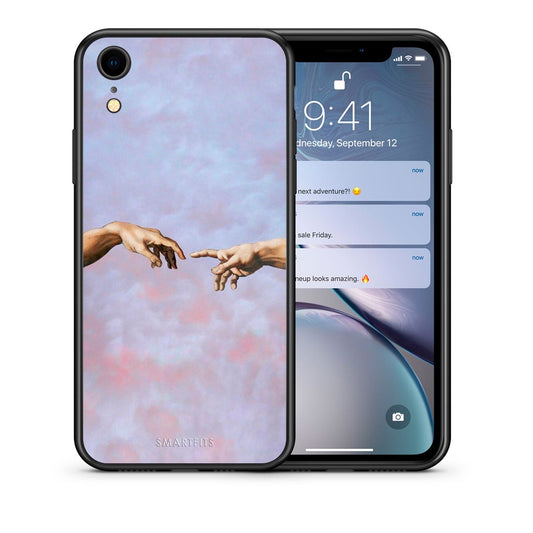 Θήκη iPhone XR Adam Hand από τη Smartfits με σχέδιο στο πίσω μέρος και μαύρο περίβλημα | iPhone XR Adam Hand case with colorful back and black bezels
