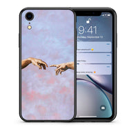 Thumbnail for Θήκη iPhone XR Adam Hand από τη Smartfits με σχέδιο στο πίσω μέρος και μαύρο περίβλημα | iPhone XR Adam Hand case with colorful back and black bezels