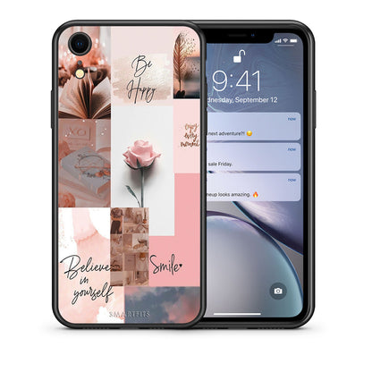 Θήκη iPhone XR Aesthetic Collage από τη Smartfits με σχέδιο στο πίσω μέρος και μαύρο περίβλημα | iPhone XR Aesthetic Collage case with colorful back and black bezels