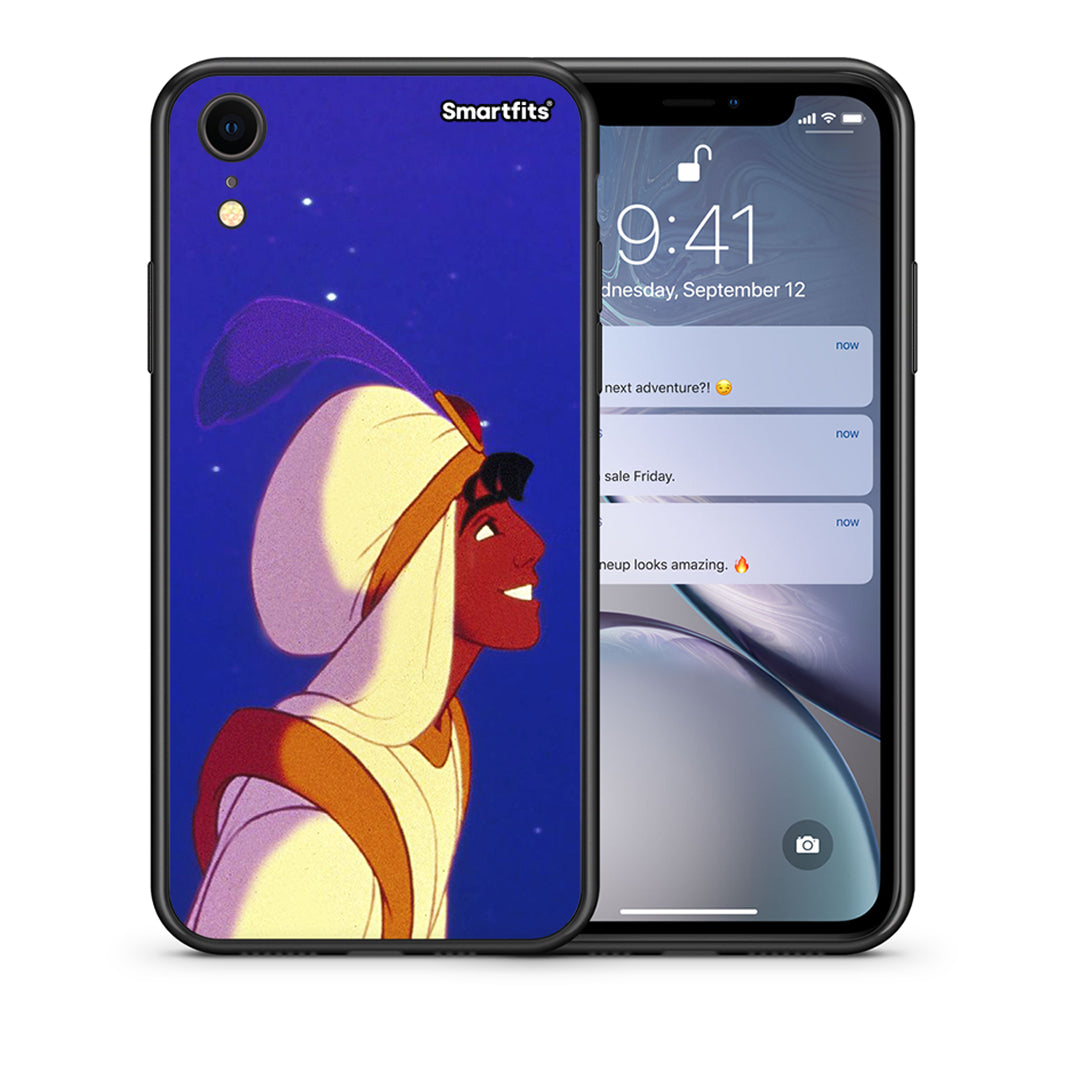 Θήκη iPhone XR Alladin And Jasmine Love 1 από τη Smartfits με σχέδιο στο πίσω μέρος και μαύρο περίβλημα | iPhone XR Alladin And Jasmine Love 1 case with colorful back and black bezels