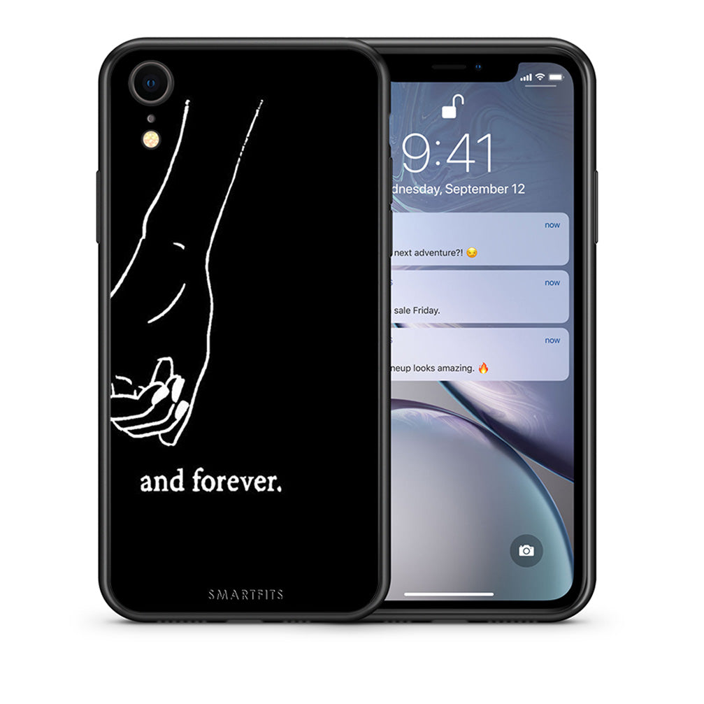 Θήκη Αγίου Βαλεντίνου iPhone XR Always & Forever 2 από τη Smartfits με σχέδιο στο πίσω μέρος και μαύρο περίβλημα | iPhone XR Always & Forever 2 case with colorful back and black bezels