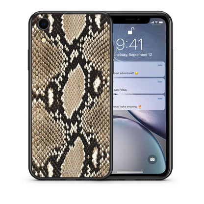 Θήκη iPhone XR Fashion Snake Animal από τη Smartfits με σχέδιο στο πίσω μέρος και μαύρο περίβλημα | iPhone XR Fashion Snake Animal case with colorful back and black bezels