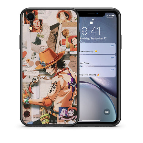 Θήκη iPhone XR Anime Collage από τη Smartfits με σχέδιο στο πίσω μέρος και μαύρο περίβλημα | iPhone XR Anime Collage case with colorful back and black bezels