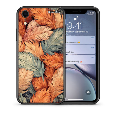 Θήκη iPhone XR Autumn Leaves από τη Smartfits με σχέδιο στο πίσω μέρος και μαύρο περίβλημα | iPhone XR Autumn Leaves case with colorful back and black bezels
