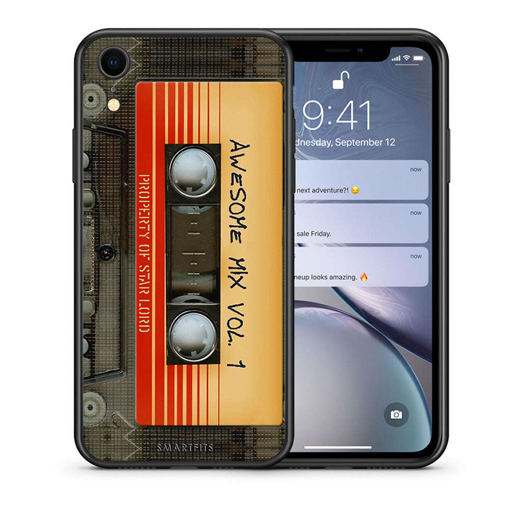 Θήκη iPhone XR Awesome Mix από τη Smartfits με σχέδιο στο πίσω μέρος και μαύρο περίβλημα | iPhone XR Awesome Mix case with colorful back and black bezels