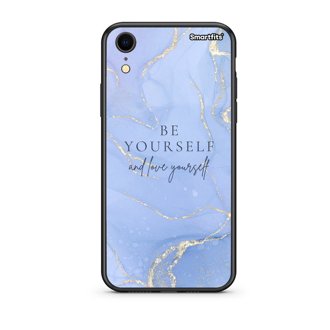 iphone xr Be Yourself θήκη από τη Smartfits με σχέδιο στο πίσω μέρος και μαύρο περίβλημα | Smartphone case with colorful back and black bezels by Smartfits
